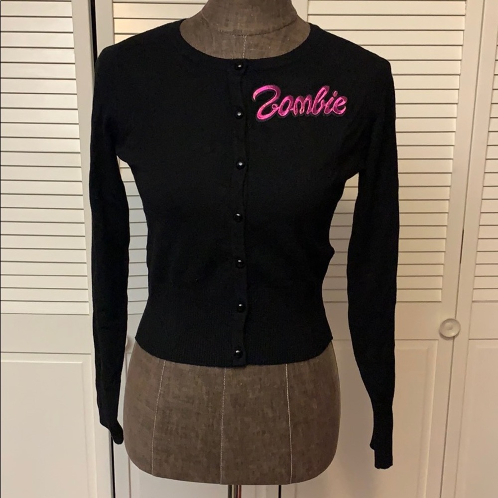 Black Hell Bunny Cardigan with Zombie Patch